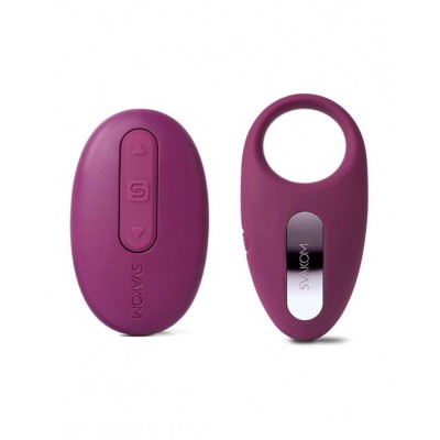 Фиолетовое эрекционное кольцо Winni с вибрацией и пультом ДУ