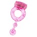 Розовое эрекционное кольцо с вибратором и хвостом