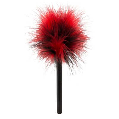 Красно-черная пуховка Mini Feather - 21 см.