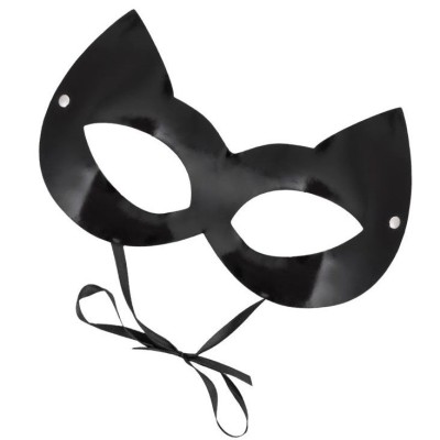Оригинальная лаковая черная маска Кошка