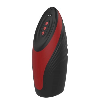 Черно-красный вибромастурбатор с подогревом Heating Suck Machine