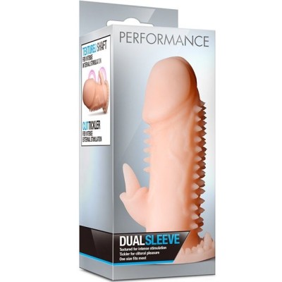 Телесная насадка на пенис PERFORMANCE DUAL SLEEVE - 12 см.