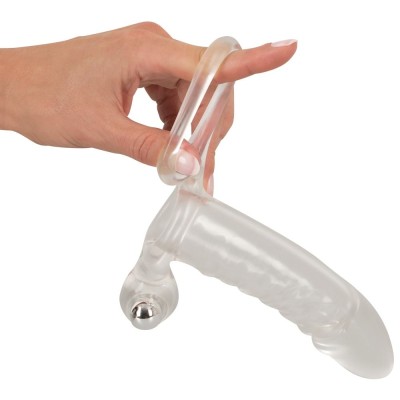 Прозрачная вибронасадка Vibrating Sleeve - 15,6 см.