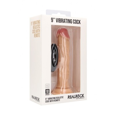 Телесный вибратор-реалистик Vibrating Realistic Cock 9 - 23,5 см.
