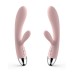 Нежно-розовый вибратор Alice с клиторальным отростком - 20 см.